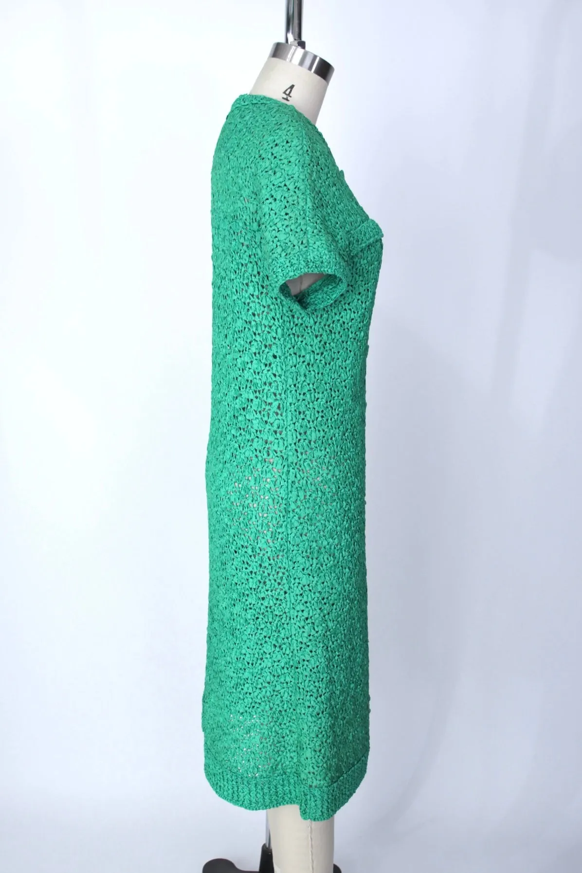 1960s I. Magnin Ribbon Crochet Dress