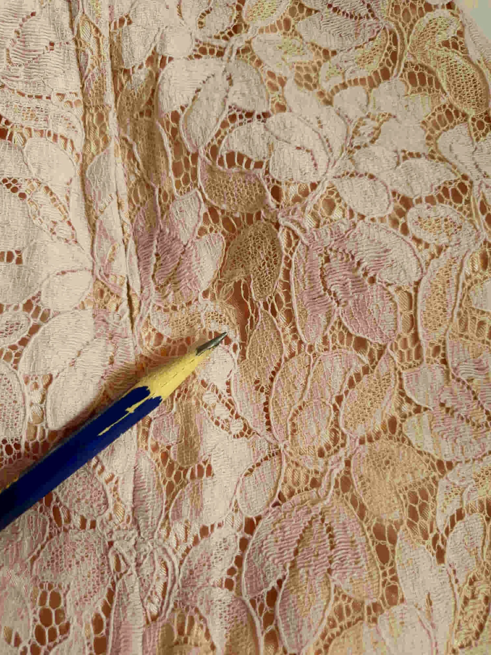 1960s Pink Lace Dress by Deja - L