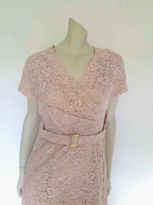 1960s Pink Lace Dress by Deja - L