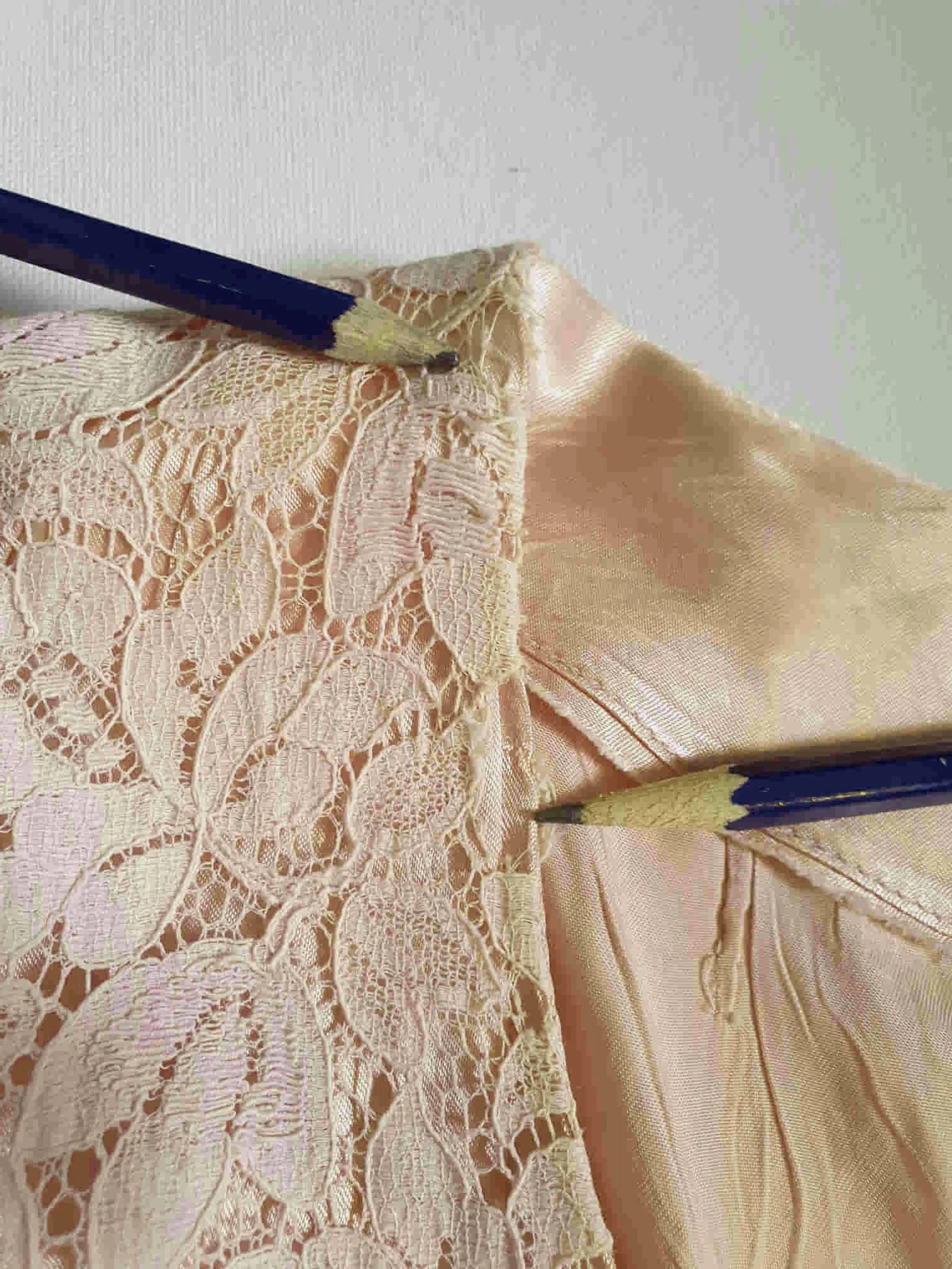 1960s Pink Lace Dress by Deja - L