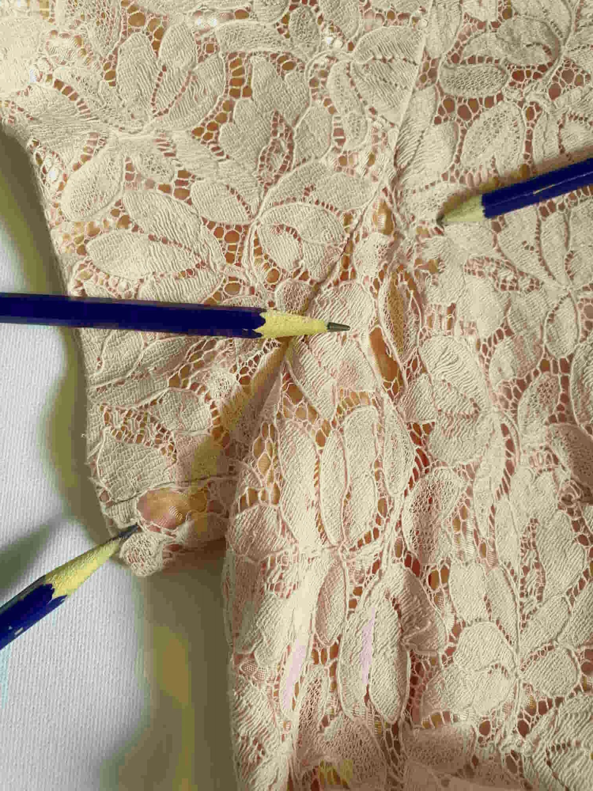 1960s Pink Lace Dress by Deja - L