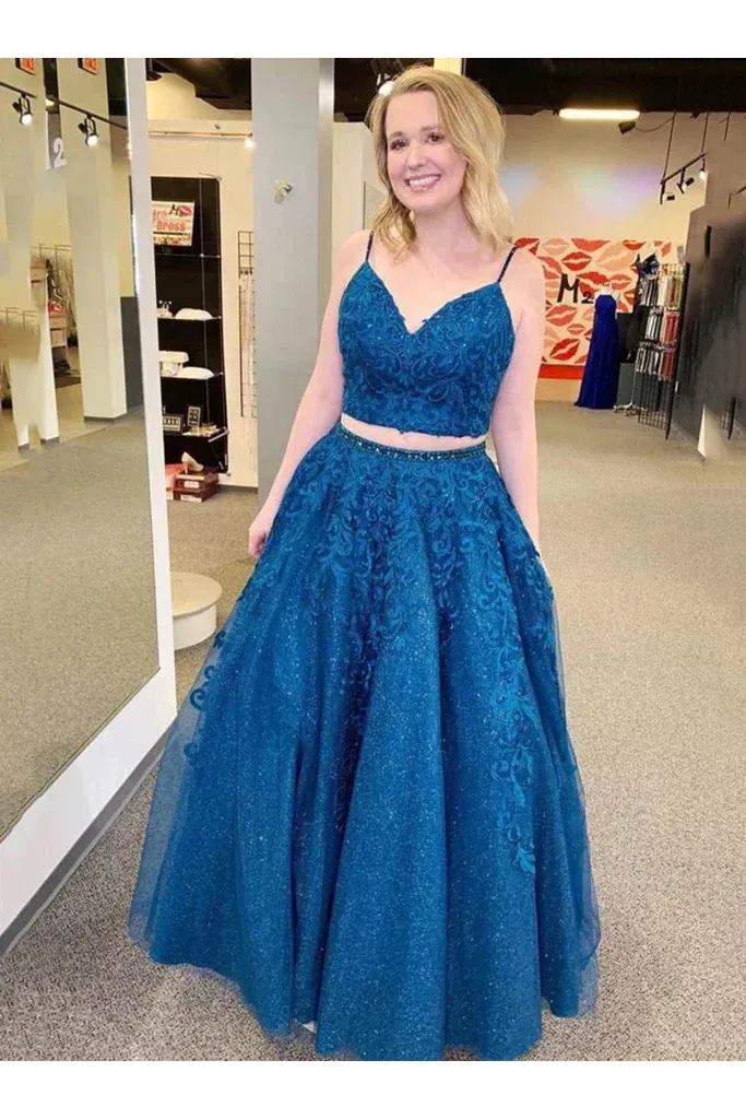 2 Pieces Yellow Prom Dresses Tulle Sweet 16 Dresses