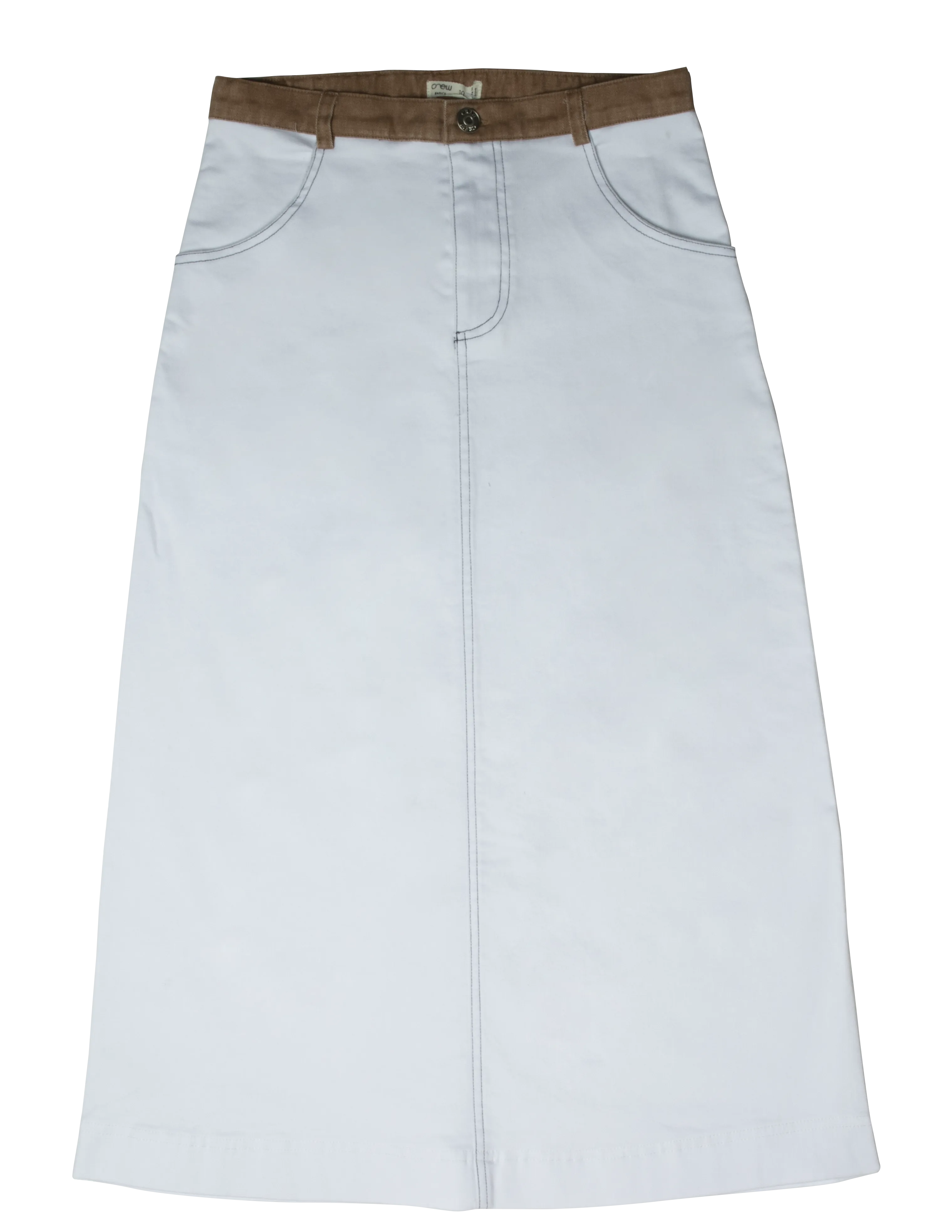 2 tone white maxi skirt by Crew Basics