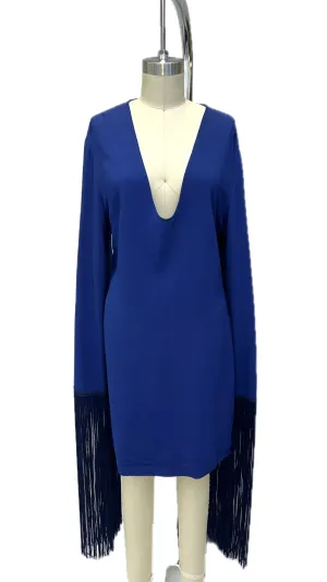 2018 Stella McCartney Crepe Fringe Dress