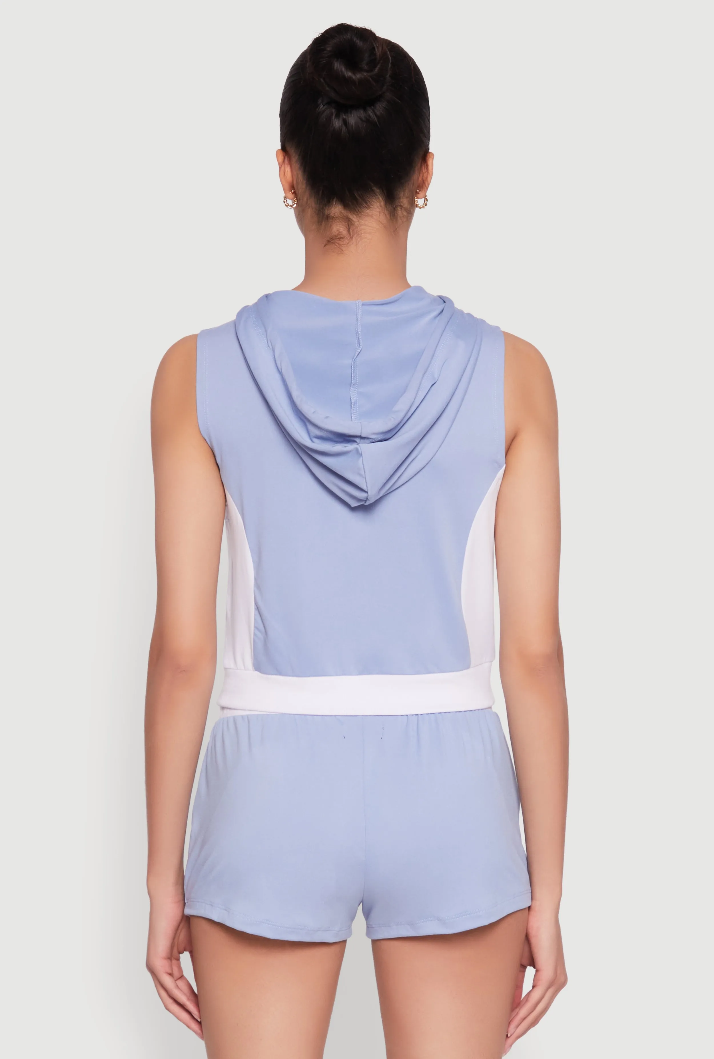 25 Graphic Hooded Zip Front Vest