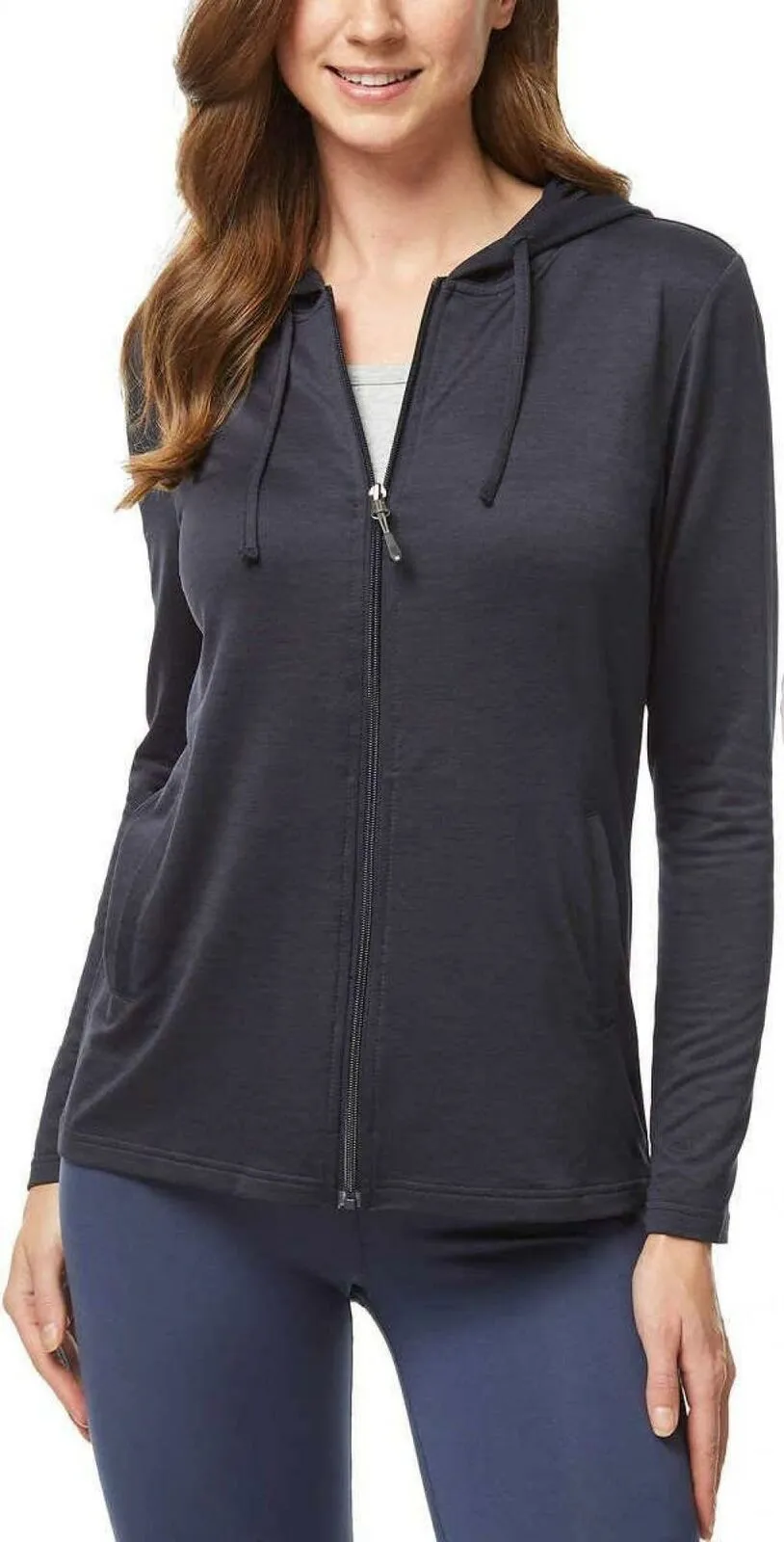 32 Degrees Cool Women's Ultra Soft Full Zip Hoodie Black Medium
