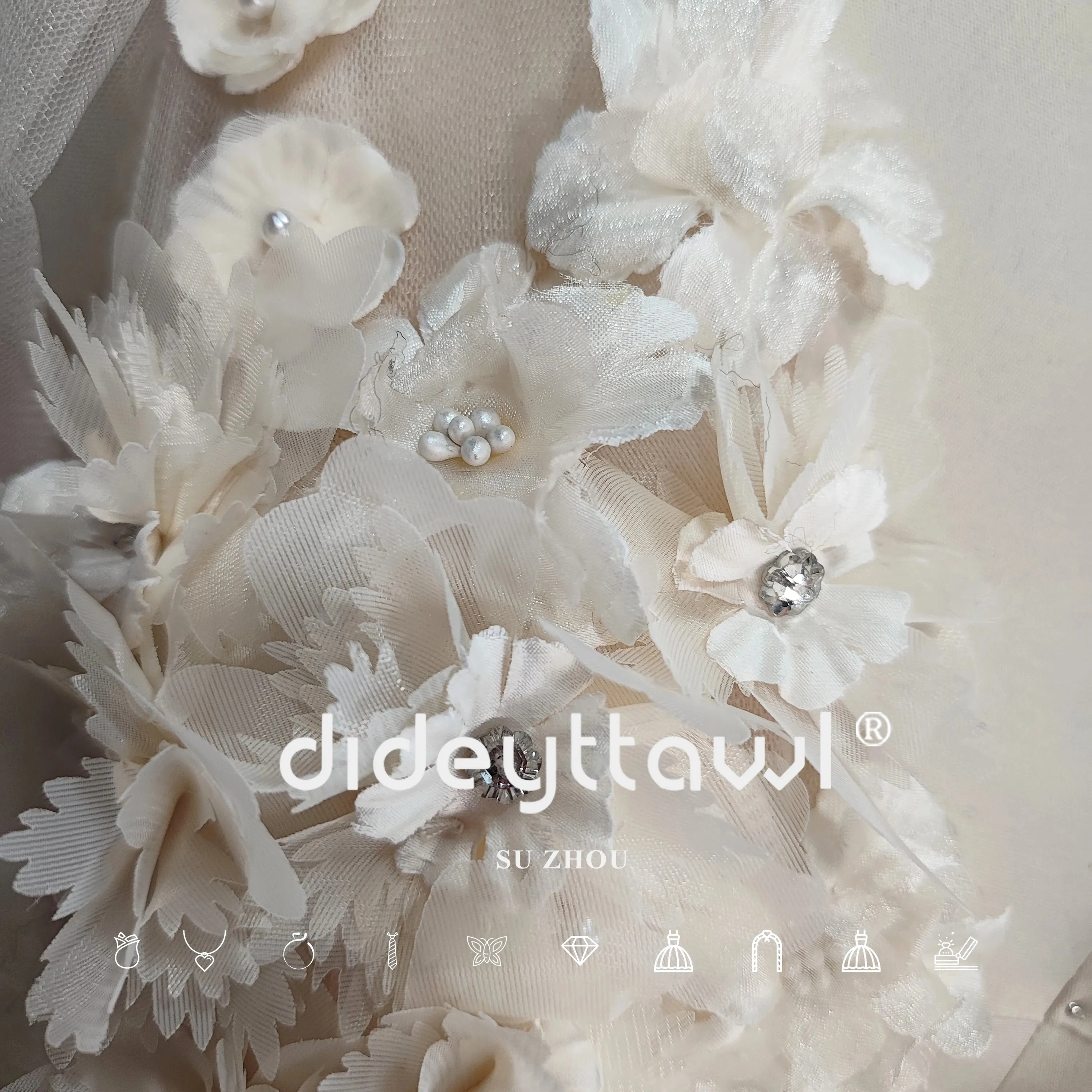 3D Flowers Puff Sleeves Short Wedding Dress