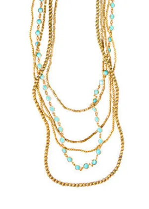 5 Layer Large Crystal Ethiopian Necklace