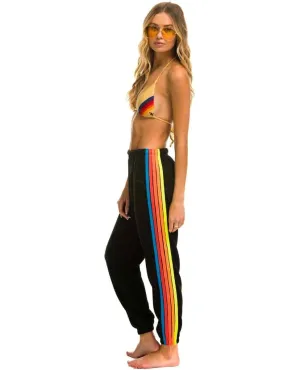 5 Stripe Black Neon Rainbow Women's Sweatpant