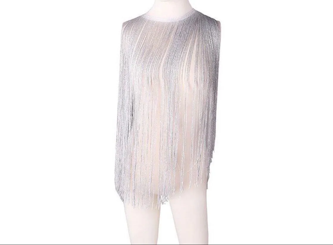 50cm Long Lurex Fringe, Silver Fringe, Gold Fringe, Silver Lurex, Gold Lurex, Tops, dresses, dance, costumes