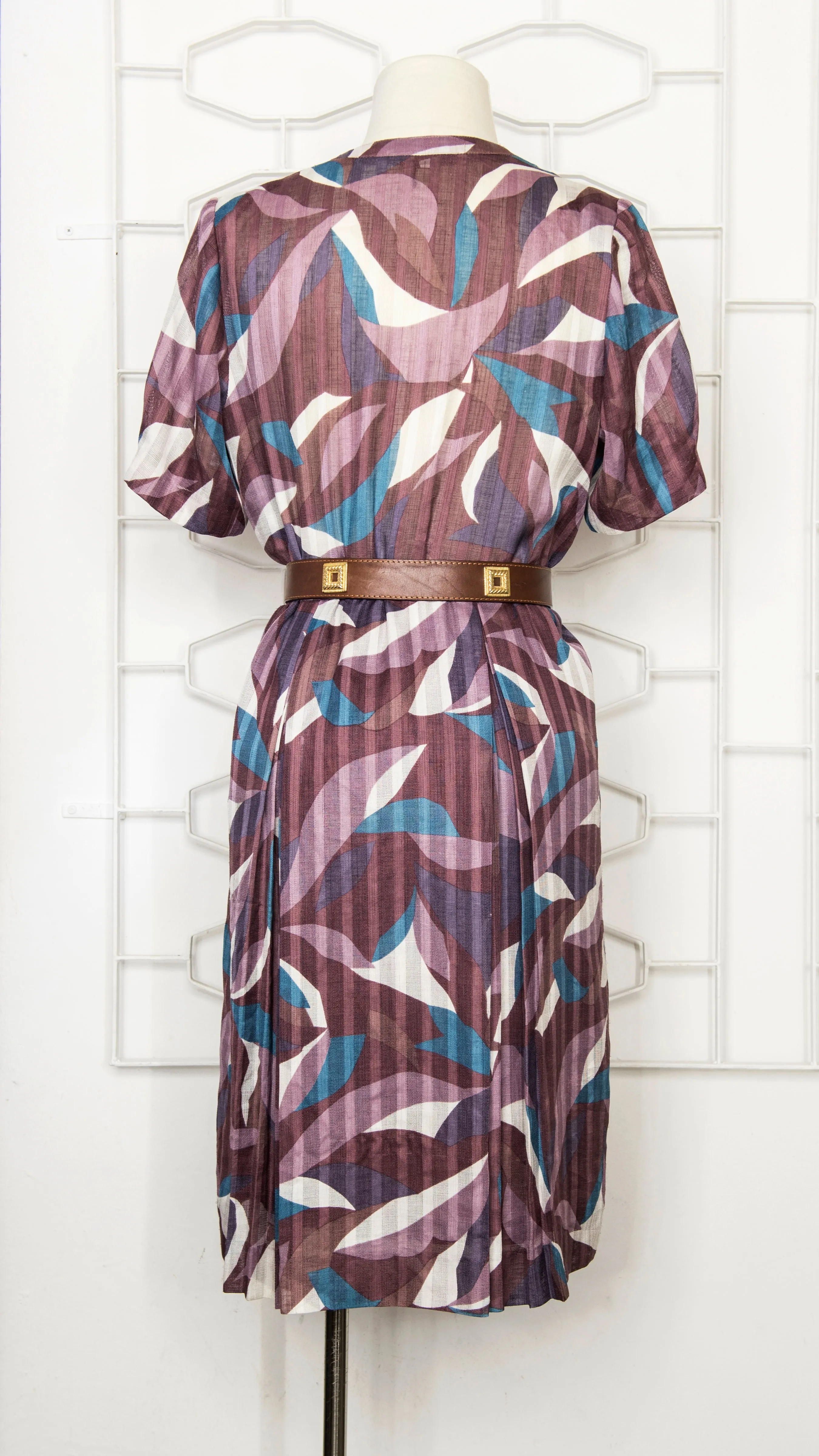 80s Purple Petal Swirl Dress