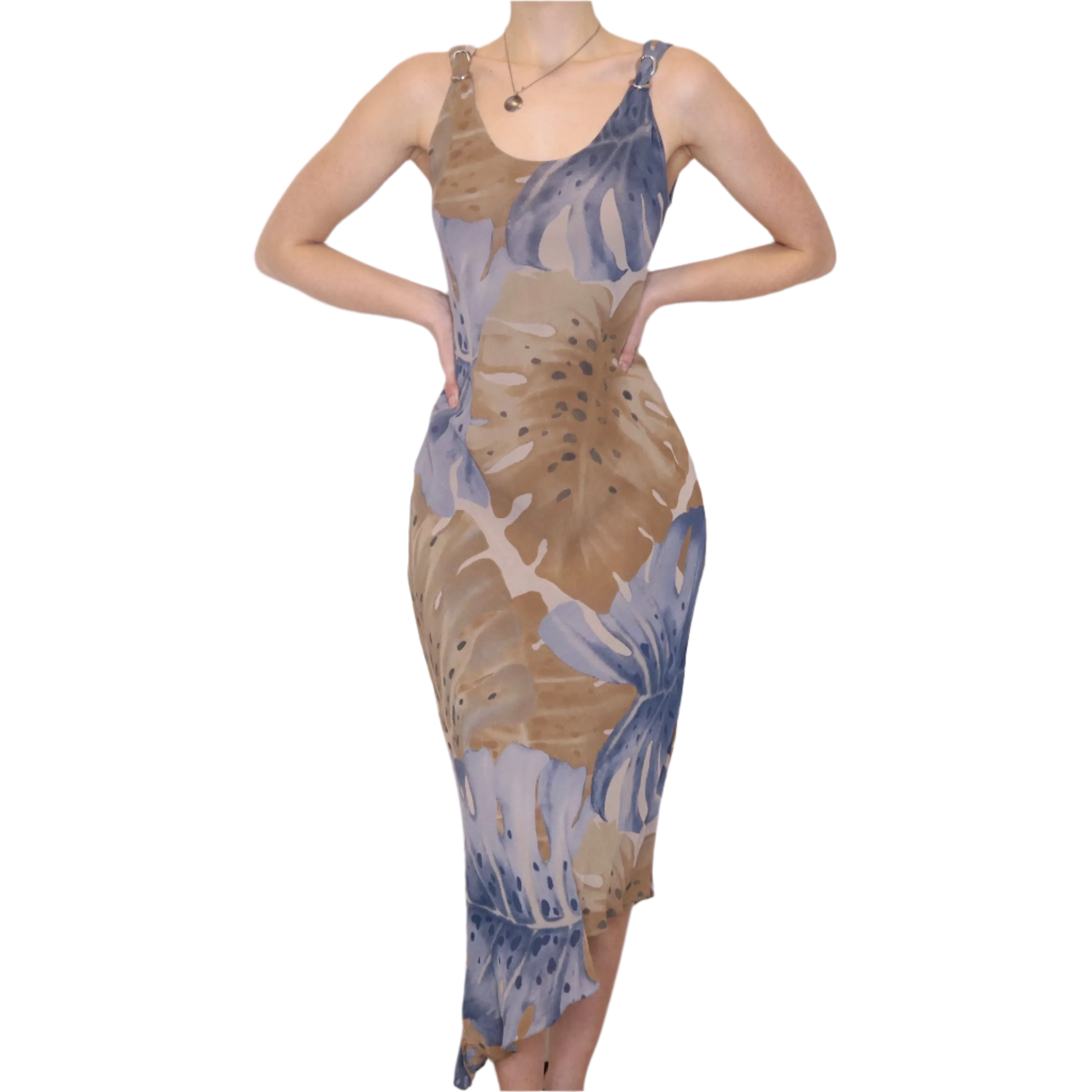 90s Italian Tropical Maxi Dress (M)