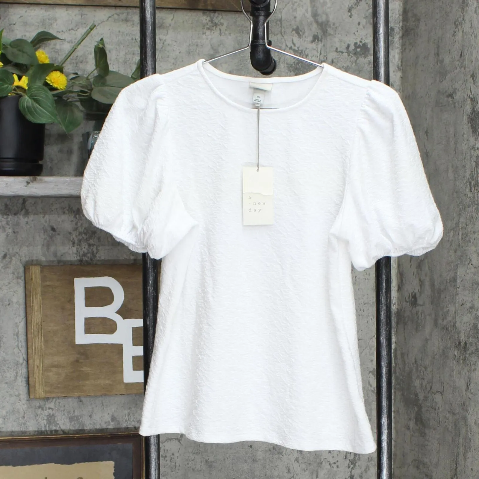 A New Day Women's Puff Short Sleeve T-Shirt 78694731 White XS