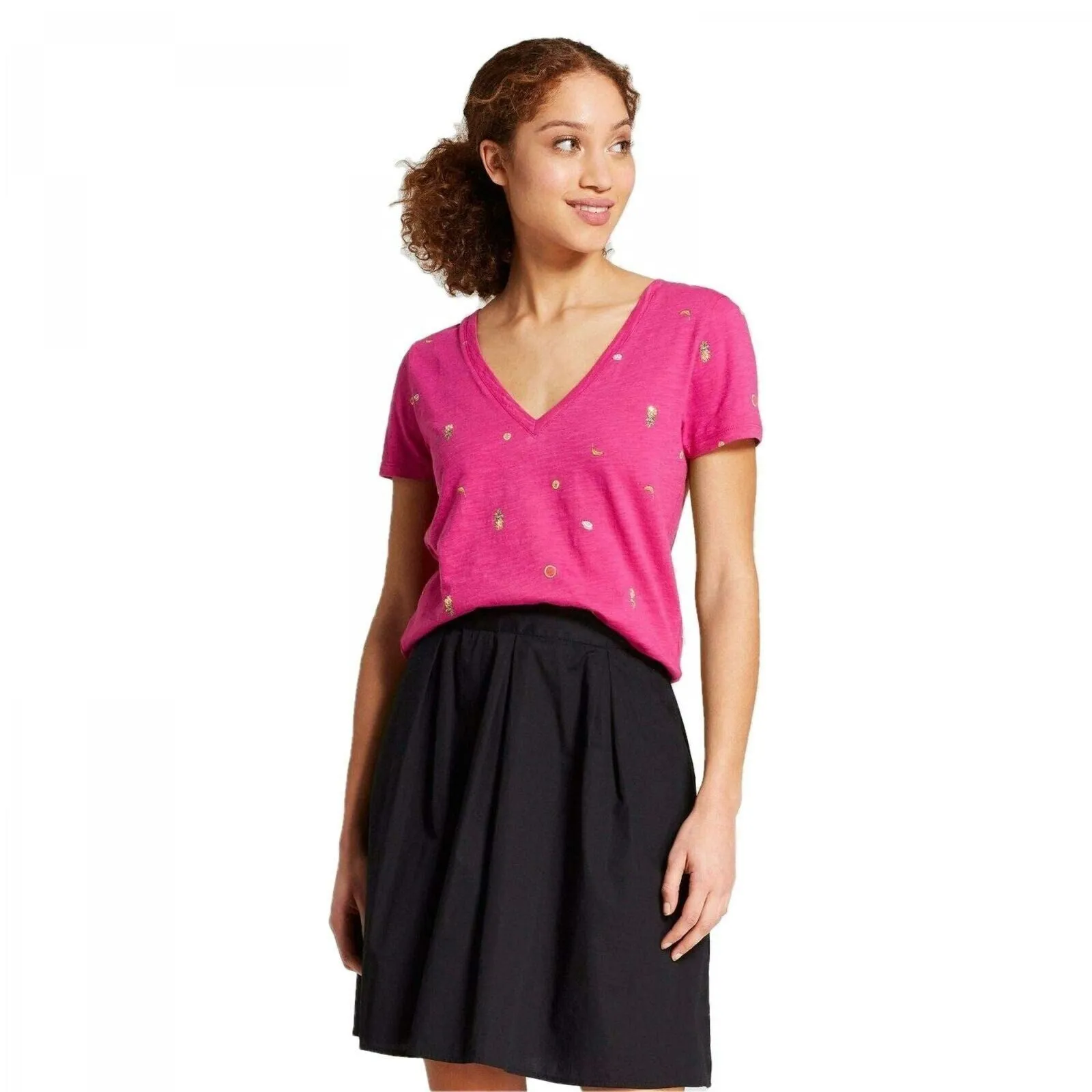 A New Day Women's Short Sleeve Vintage V-Neck T-Shirt