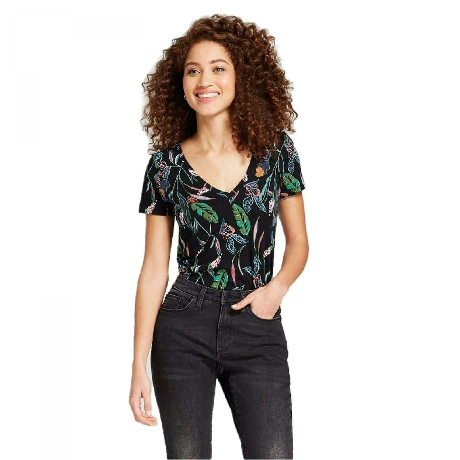 A New Day Women's Short Sleeve Vintage V-Neck T-Shirt