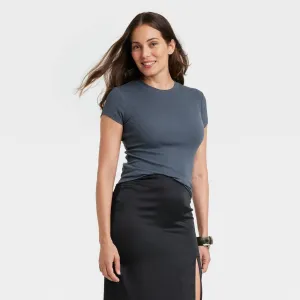 A New Day Women's Slim Fit Short Sleeve Ribbed T-Shirt 84005963