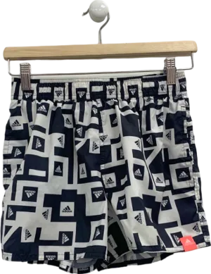 Adidas Black/White Graphic Swim Shorts UK S