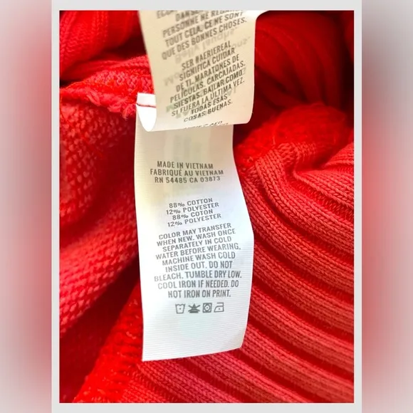 Aerie Womens Mind In The Mountains Pullover CrewNeck Sweatshirt Sz XS NWT Orange