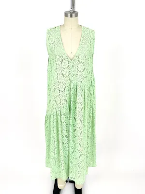 Ali Golden Cotton Lace Dress