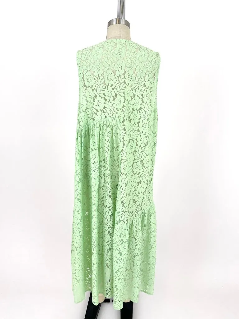Ali Golden Cotton Lace Dress