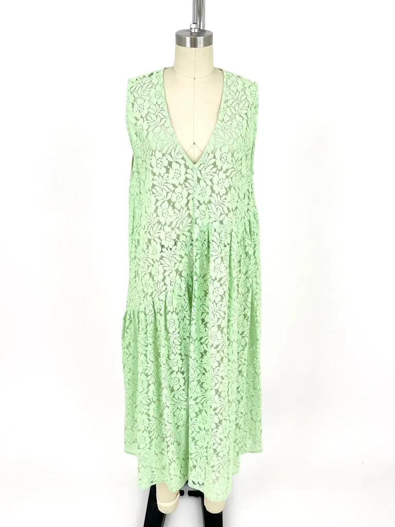 Ali Golden Cotton Lace Dress