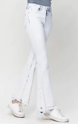 Alison Mid Rise Bleached & Raw Hem Flares