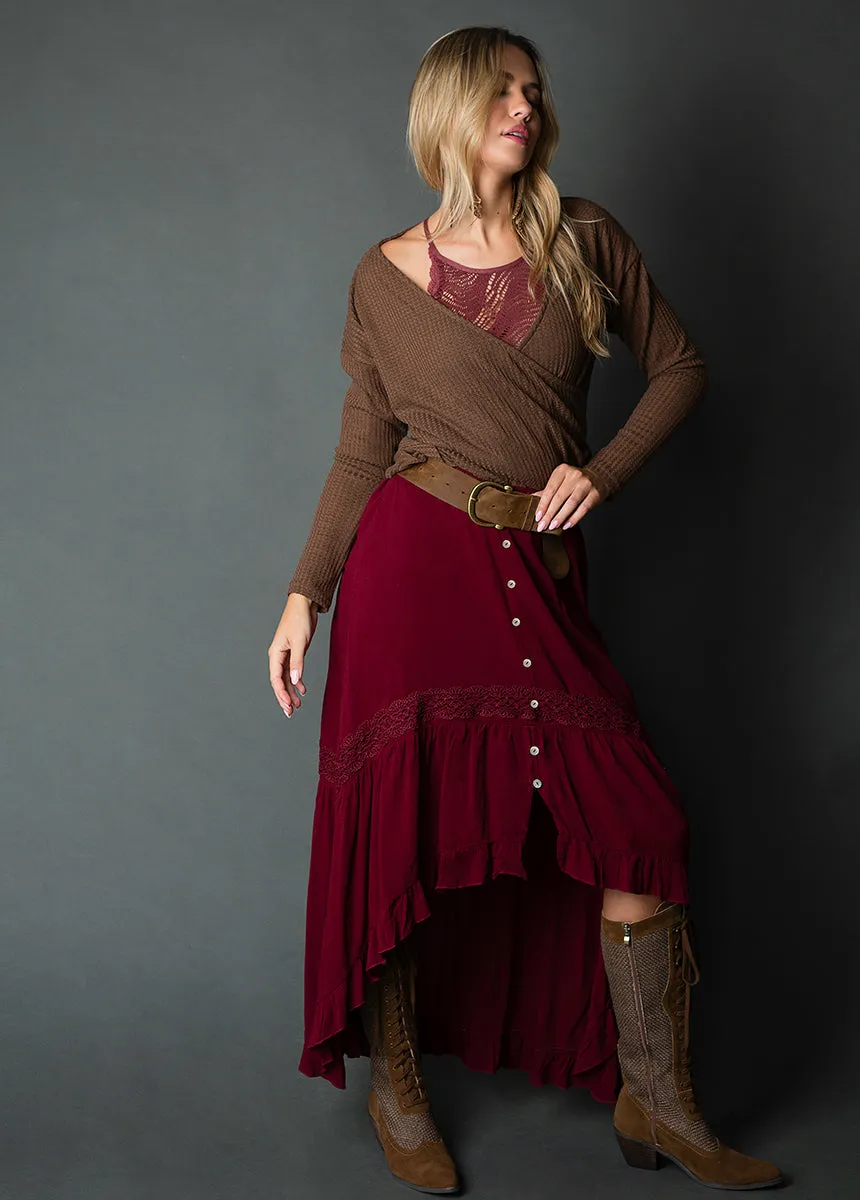 Alizah Skirt in Oxblood