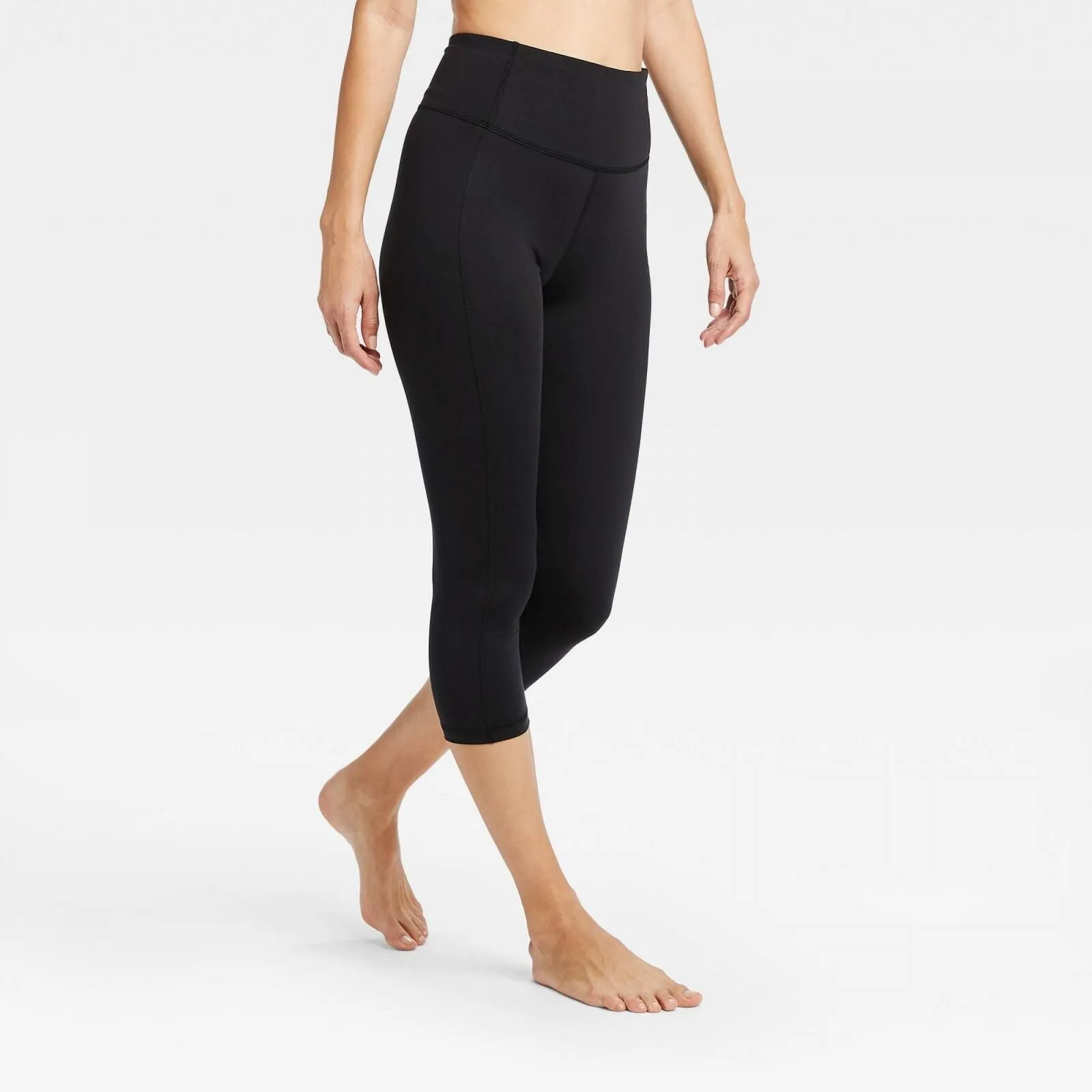 All in Motion Women's Contour Power Waist High-Rise Capri Leggings 20" Black XL