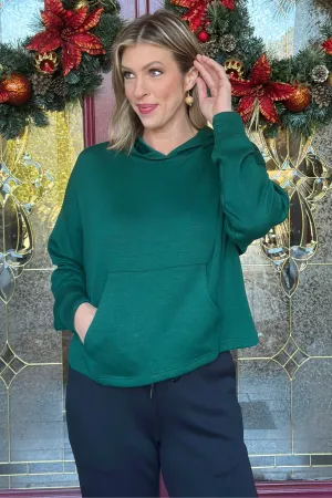 Alliena Hooded Pullover-Dark Green