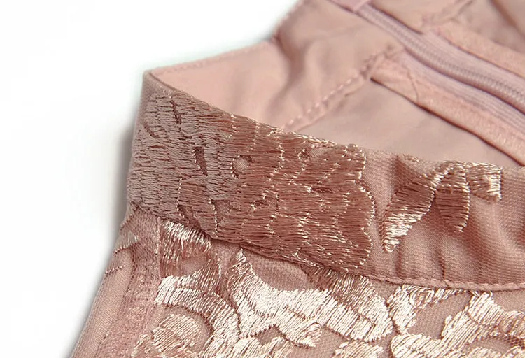 Amara Lantern Sleeve Sashes Floral Embroidery Vintage  Dress