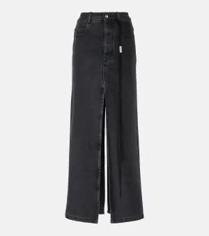 Ann Demeulemeester denim maxi skirt, gray