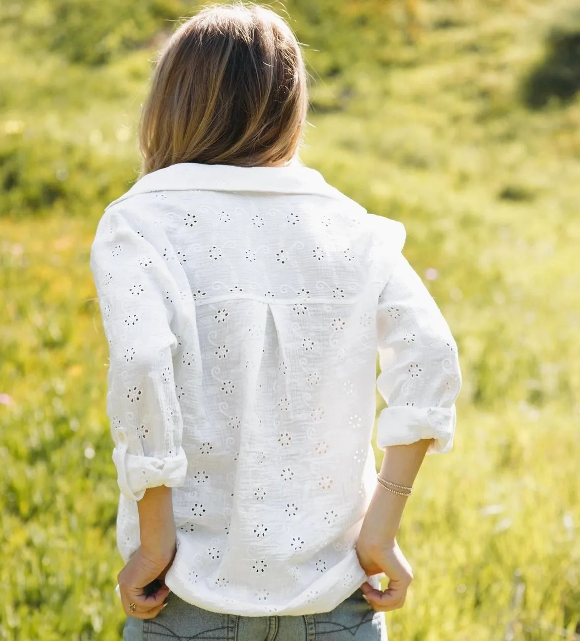 Annaliese Embroidered Eyelet Shirt