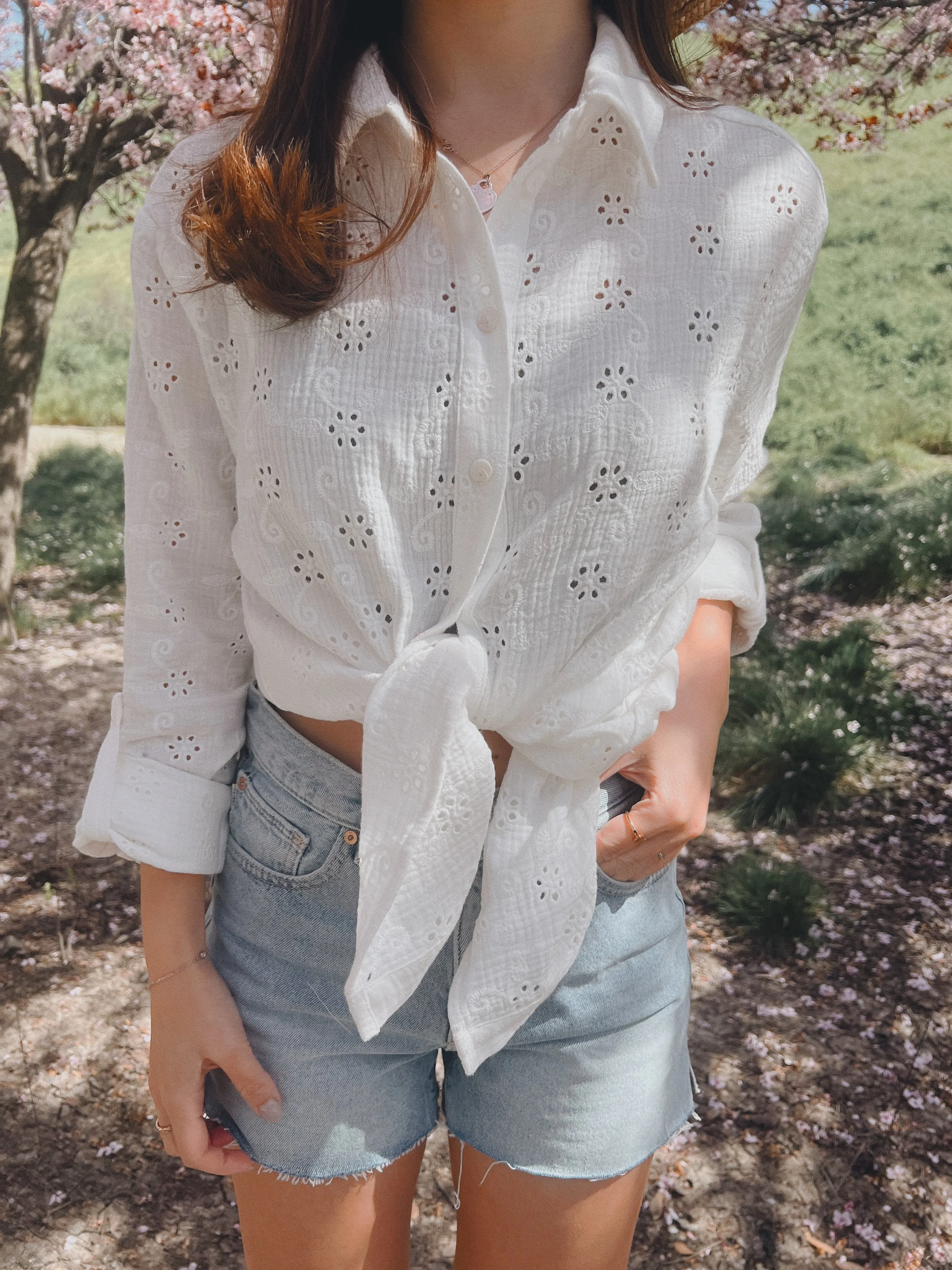 Annaliese Embroidered Eyelet Shirt