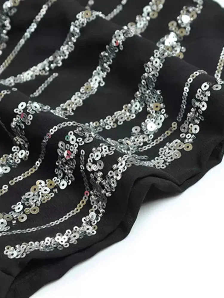 Antonella V-Neck Batwing Sleeve Sequins Embroidery Beading Vintage Evening Dress