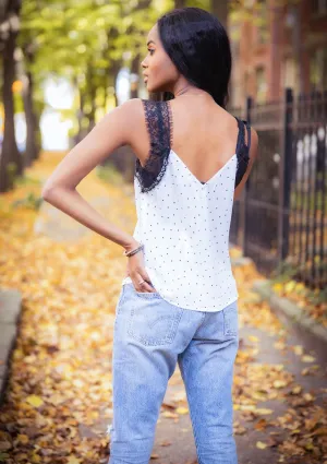 April Polka Dot Lace Cami