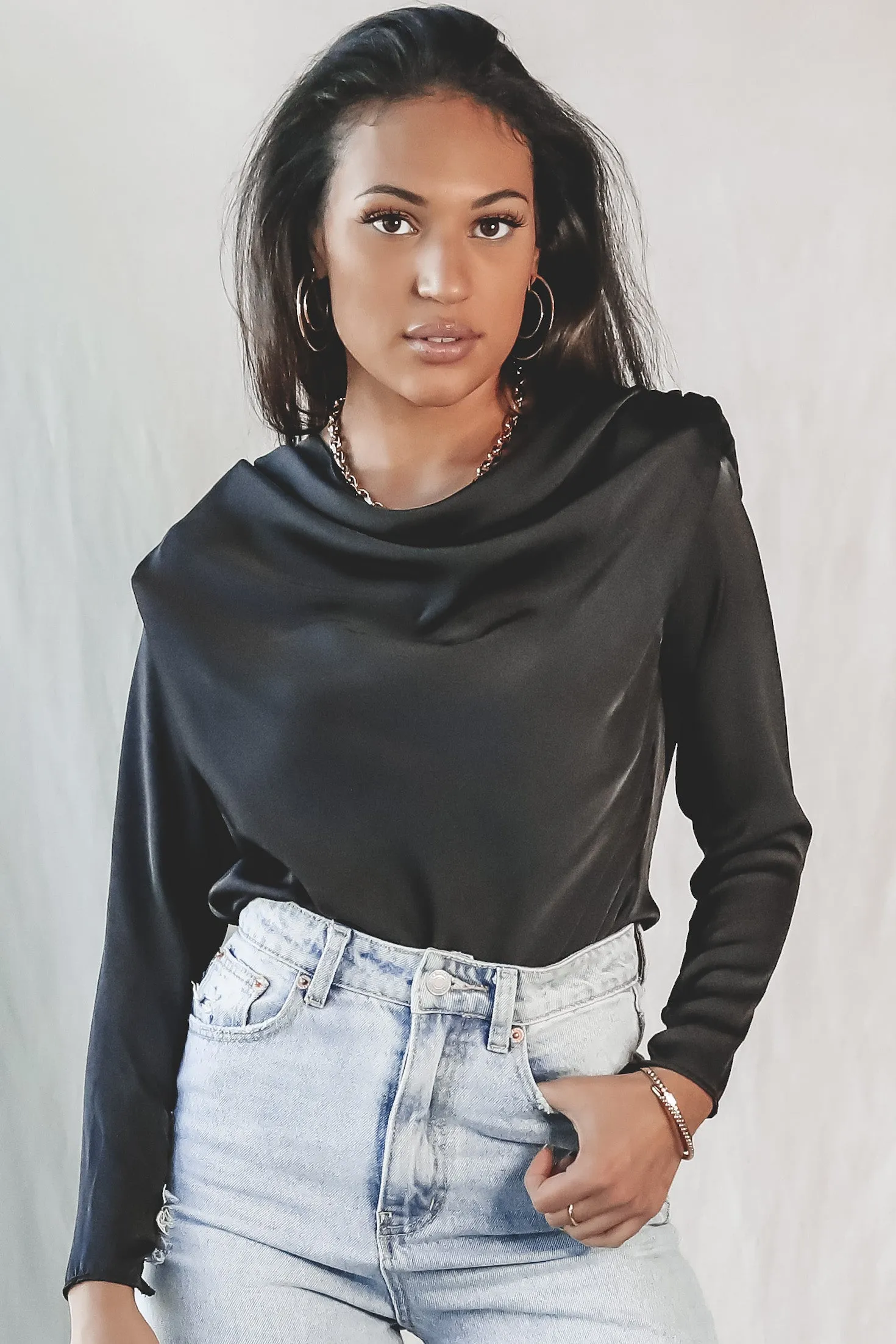 ASTR THE LABEL Blakely Black Bodysuit