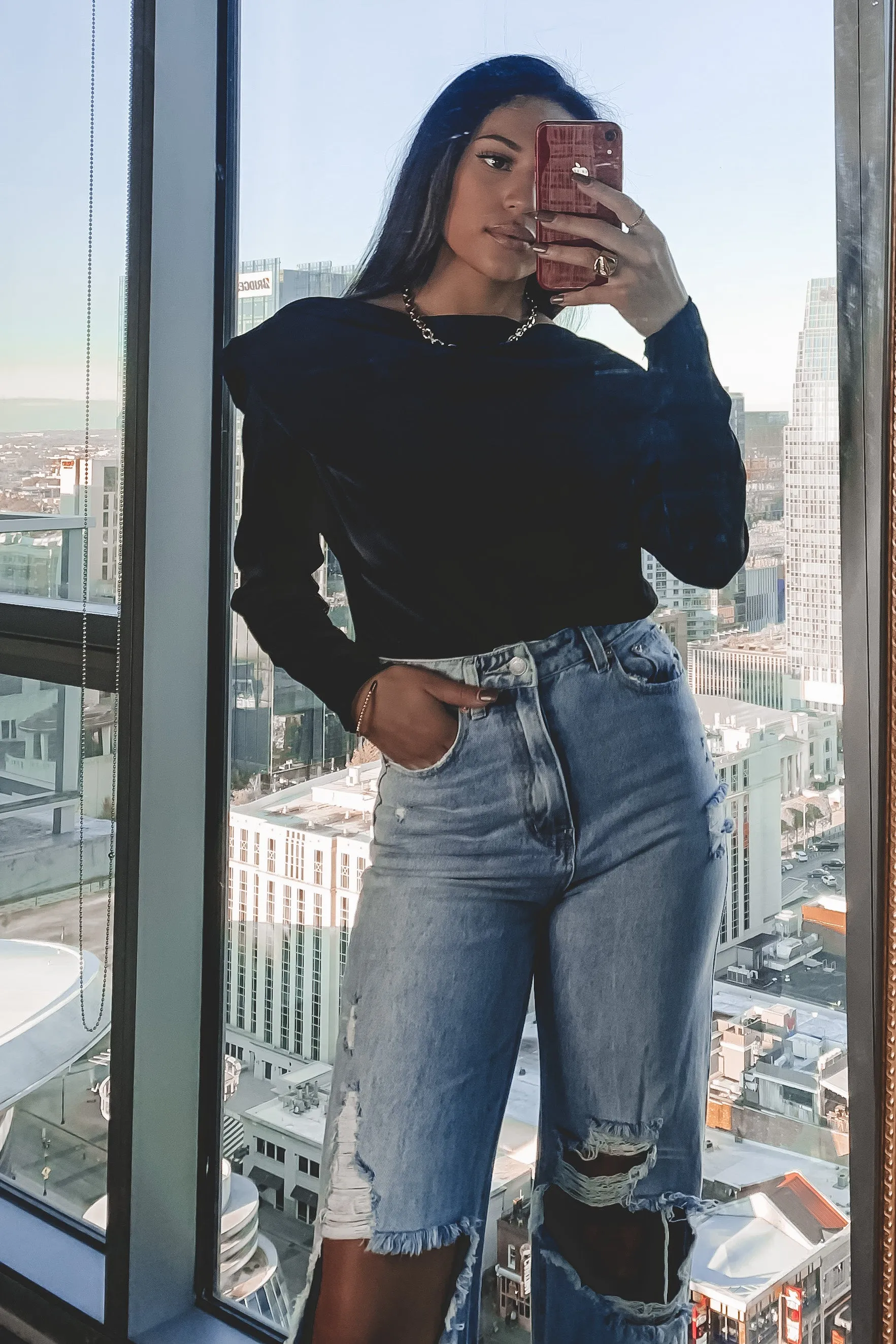 ASTR THE LABEL Blakely Black Bodysuit