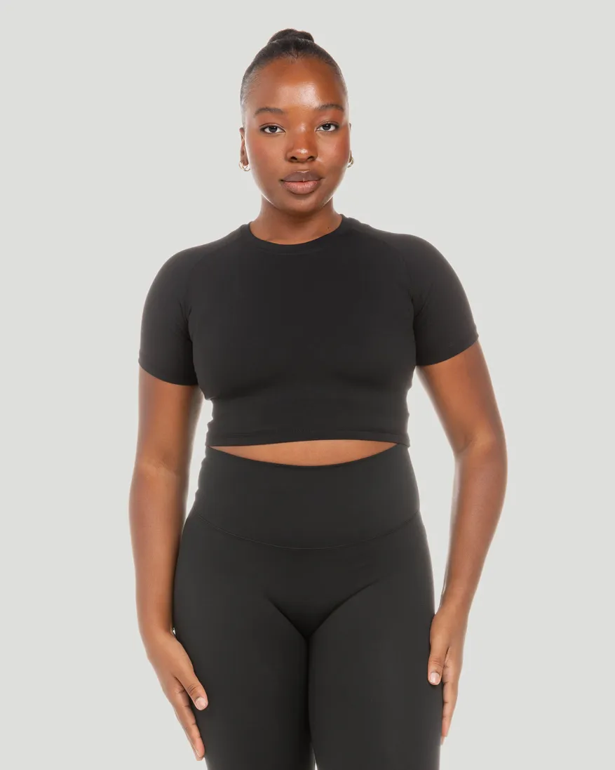 Aura Crop Tee - Black