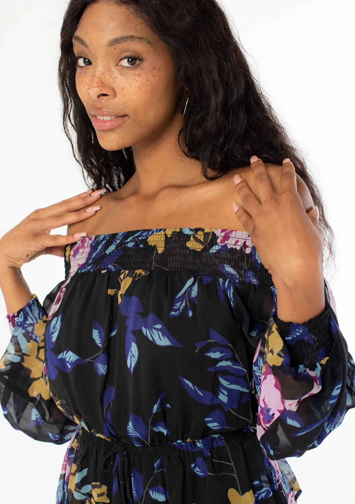 Autumn Bloom Off Shoulder Blouse