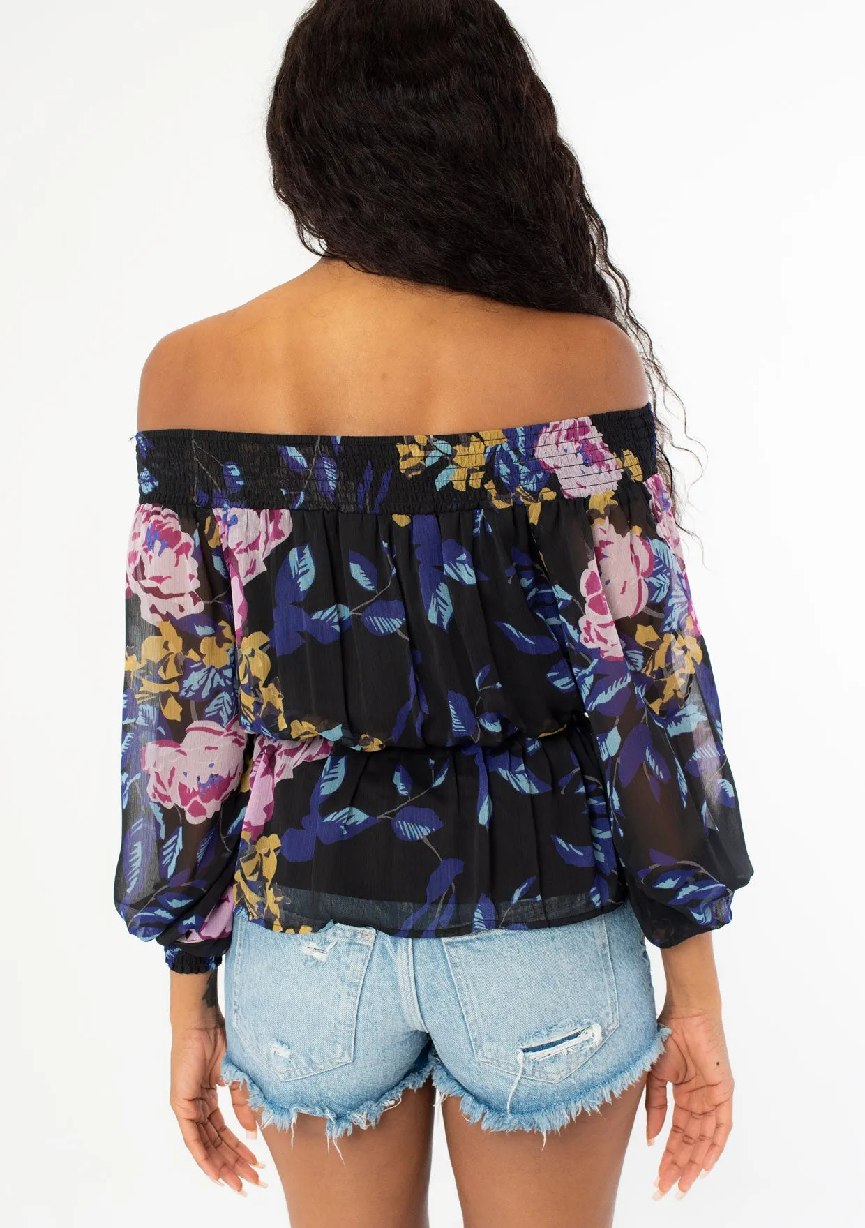 Autumn Bloom Off Shoulder Blouse