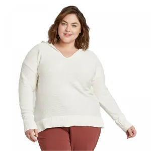 Ava & Viv Women's Plus Size V-Neck Chenille Hoodie Sweater