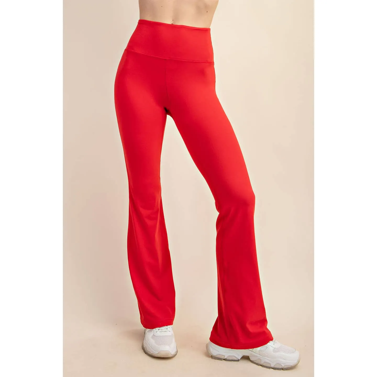 Avery Flare Leggings in Red