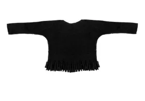 Baby & Girls Long Sleeve Fringe Shirt | Black
