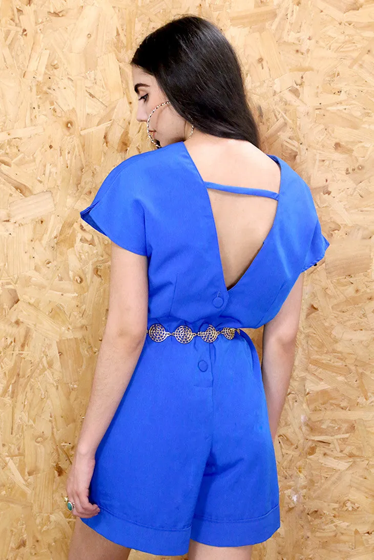 Back Up Royal Blue Playsuit