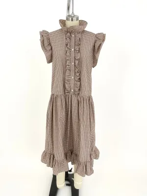 Batsheva Check Ruffle Dress