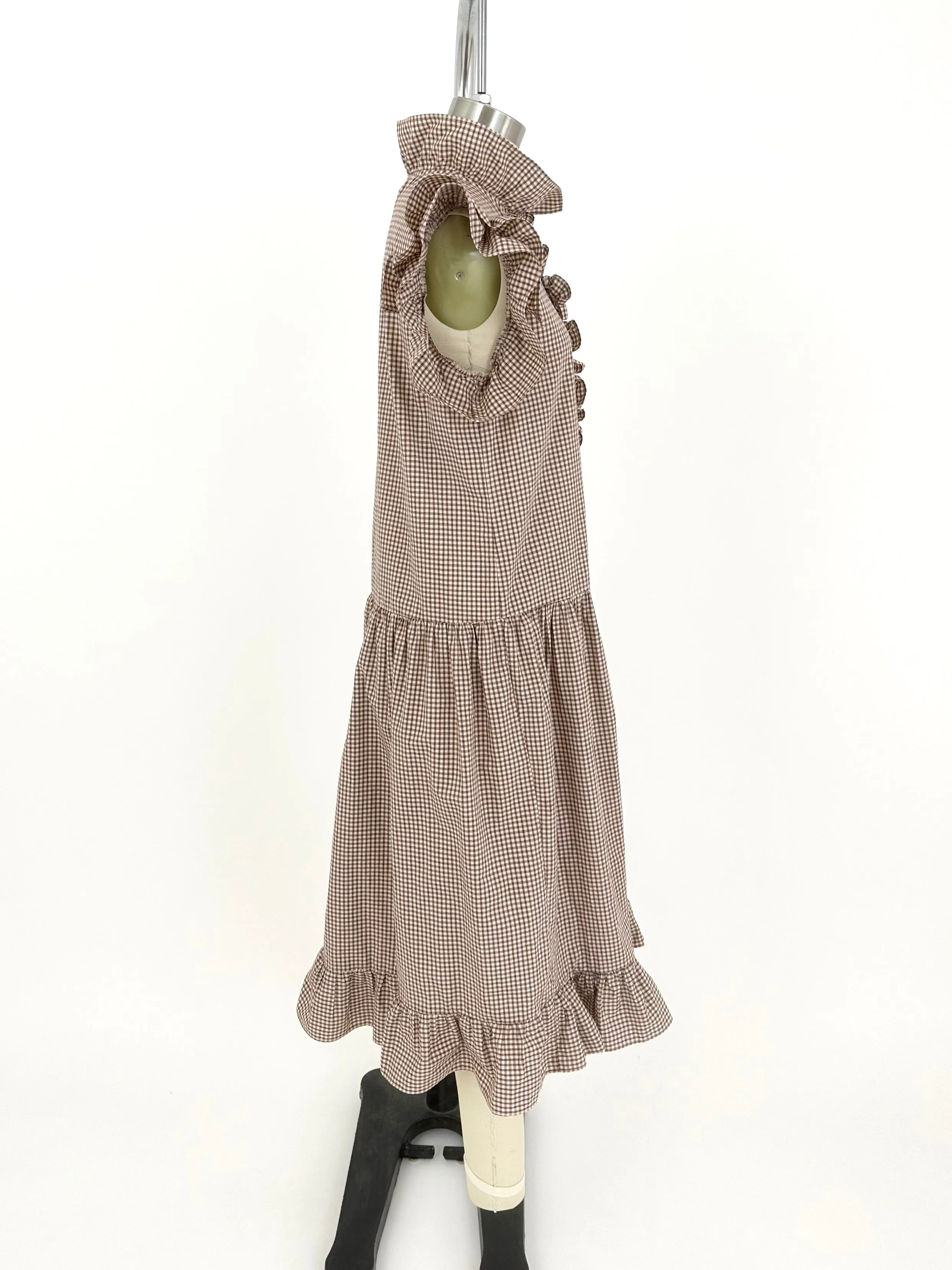 Batsheva Check Ruffle Dress