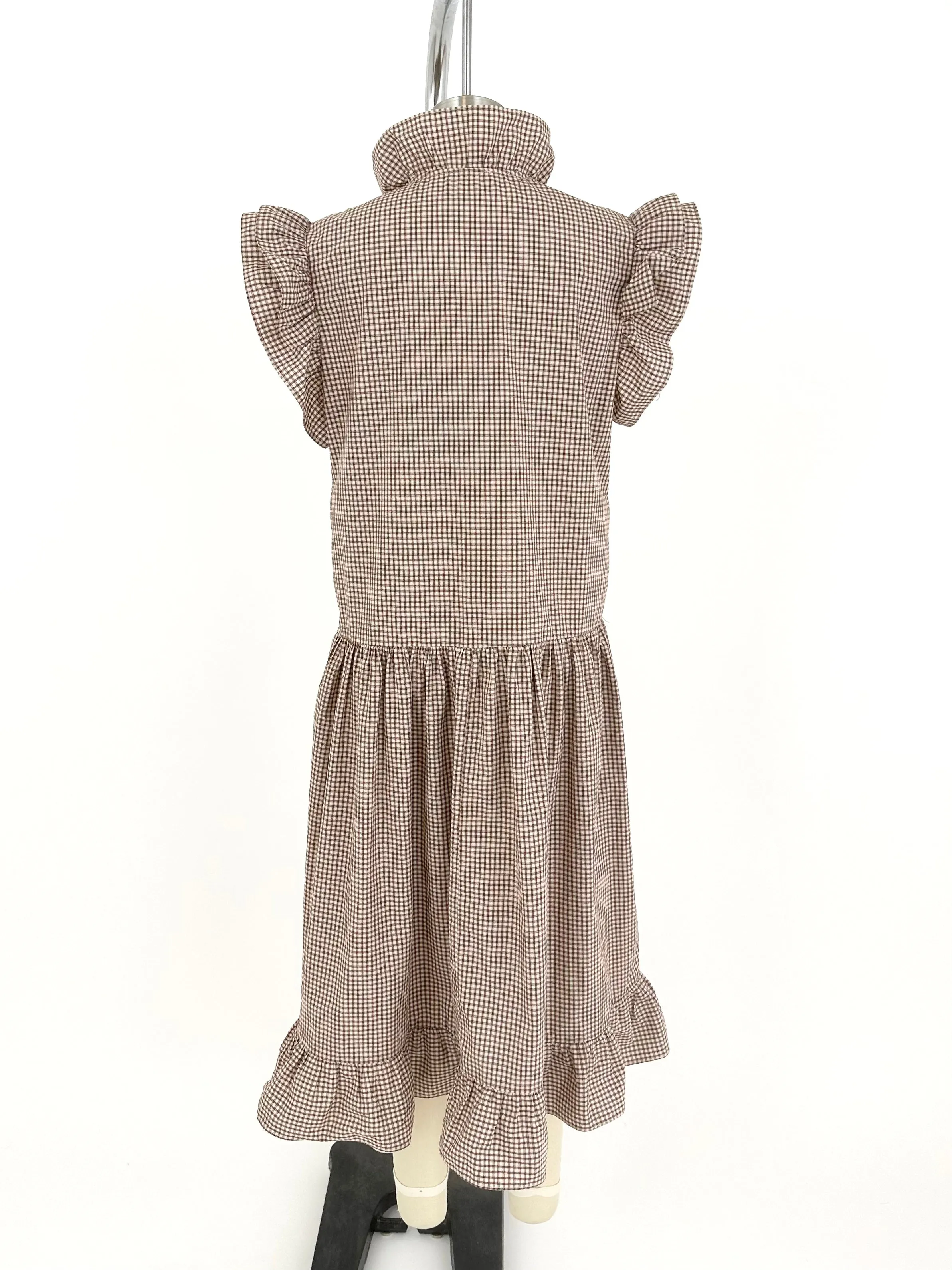 Batsheva Check Ruffle Dress