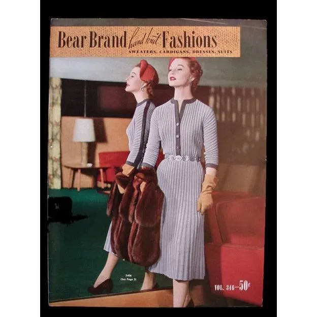 Bear Brand Hand Knit Fashions Pattern Catalog Vol 346 1953