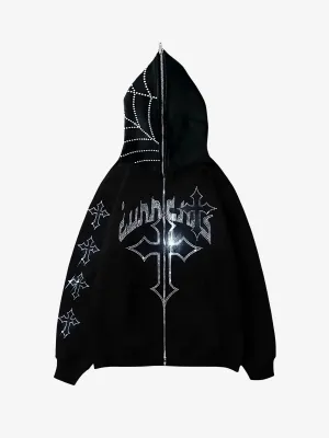 BEDAZZLED ZIPPER JACKET