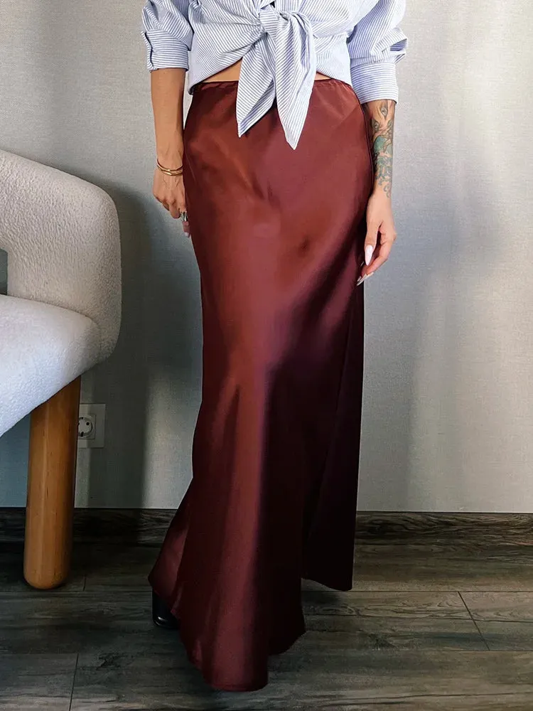 Bela Satin Bias Skirt